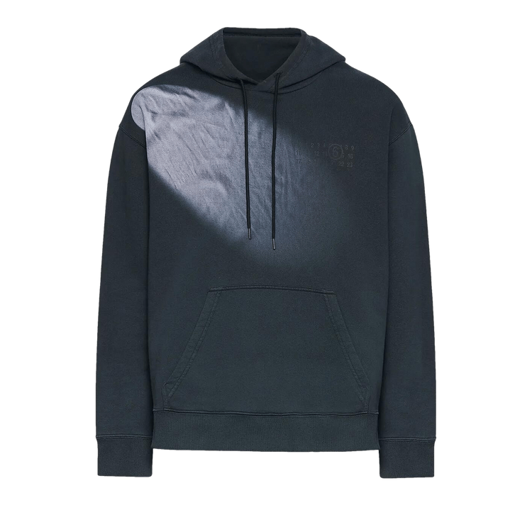 MM6 Maison Margiela Faded Logo Embroidered Hoodie 'Washed Black'