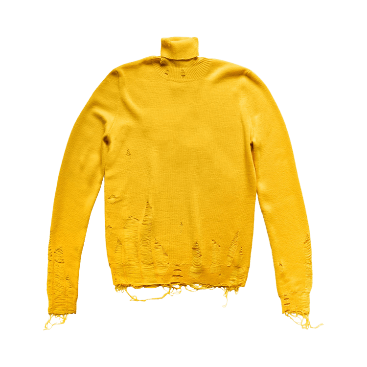 MM6 Maison Margiela Destroyed Fitted Turtle Neck 'Yellow'