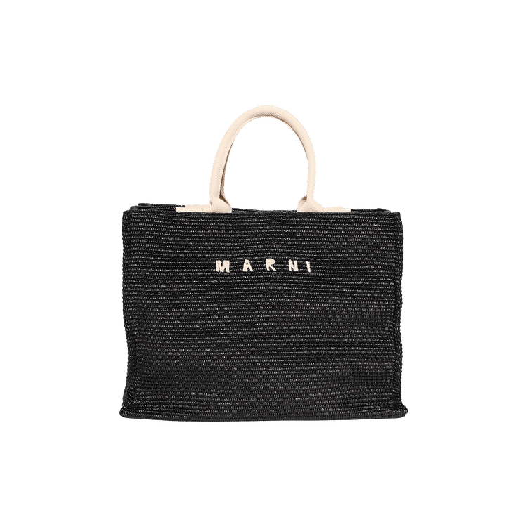 Marni Basket Tote Bag 'Black/Natural'