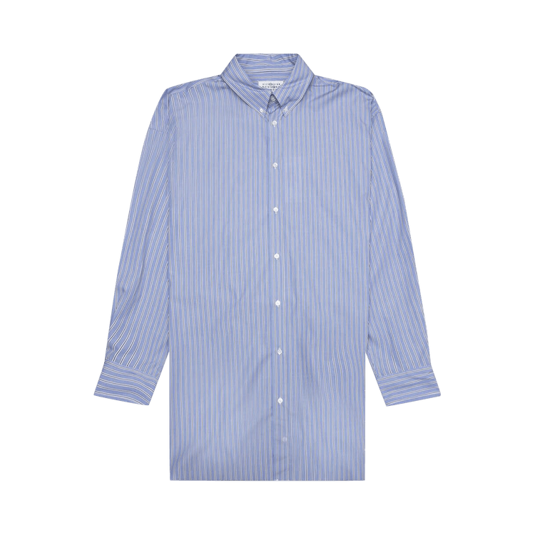 Maison Margiela Oversized Striped Long-Sleeve Shirt Dress 'Blue Stripes'