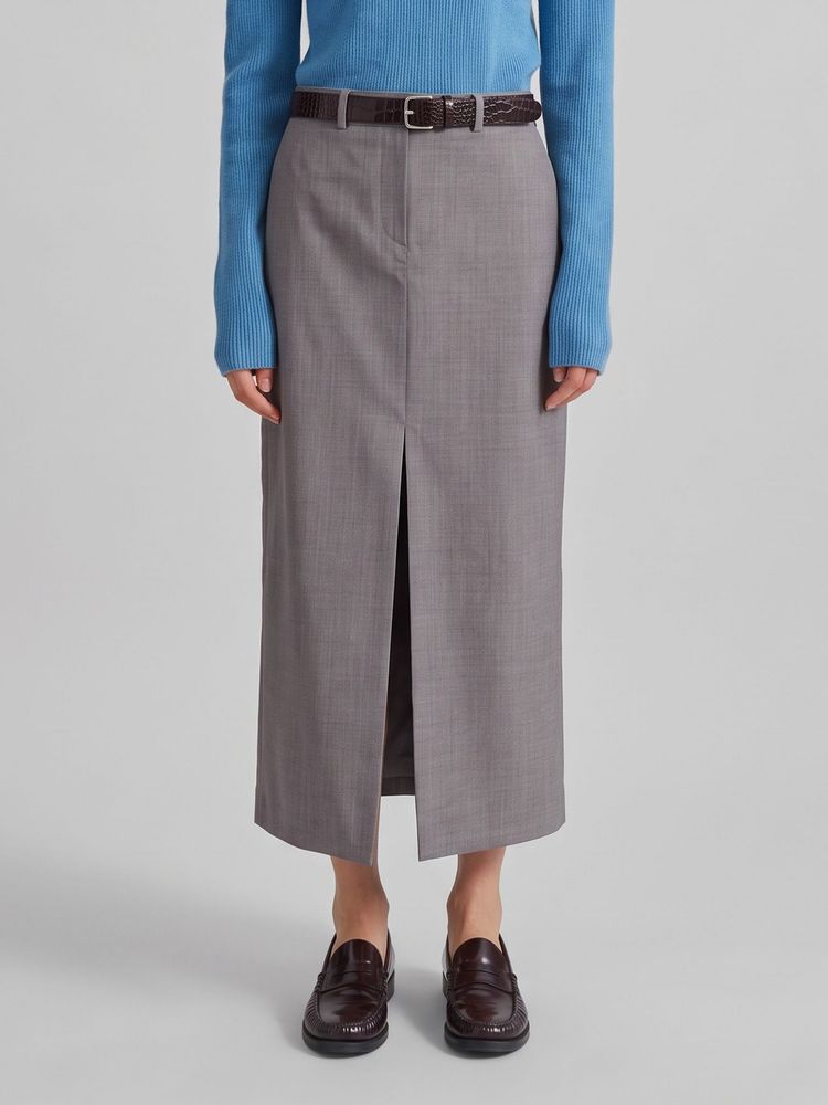 The Frankie Shop Maybelle Front-Slit Midi Skirt