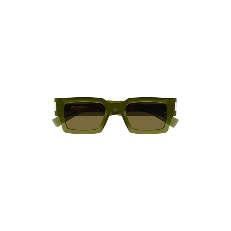 Saint Laurent Rectangular Frame Sunglasses 'Green'