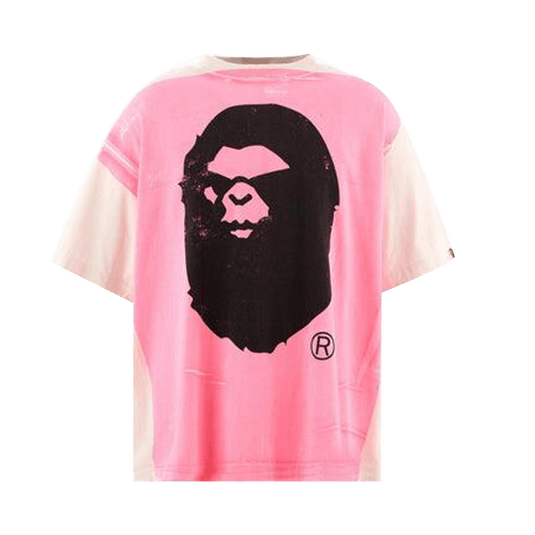 SAINT Mxxxxxx Handprint Bape Short Sleeve Tee 'White/Pink'