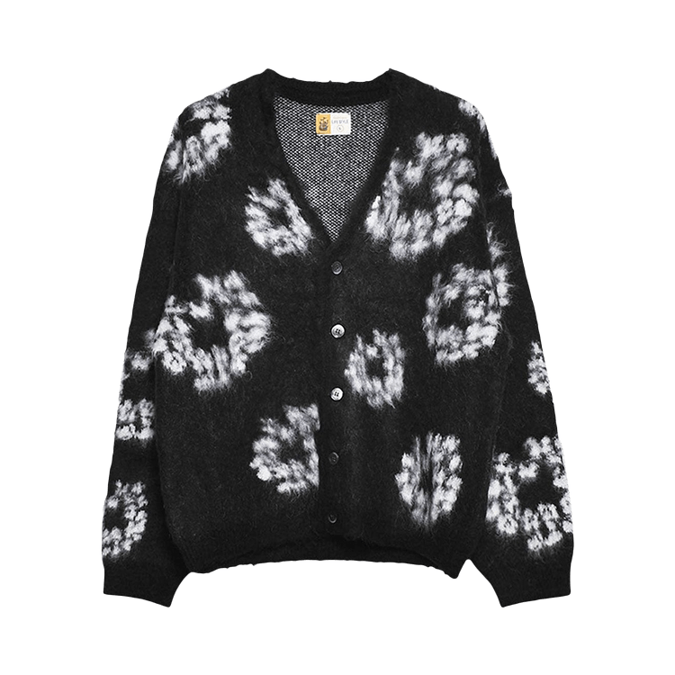 SAINT Mxxxxxx x Denim Tears Wreath Mohair Cardigan 'Black'