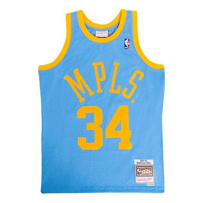 Mitchell & Ness NBA LA Lakers 2001-2002 Shaquille ONeal #34 Replica Swingman MPLS Light Blue