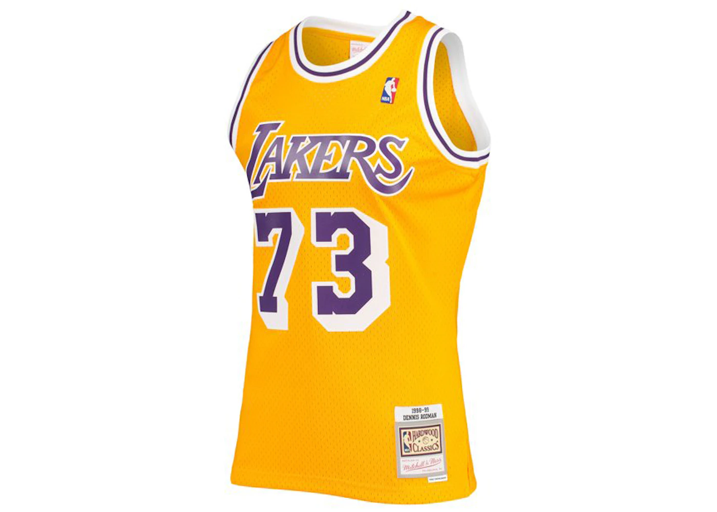 Mitchell & Ness Dennis Rodman Los Angeles Lakers 1998-99 Hardwood Classics Swingman Jersey Gold