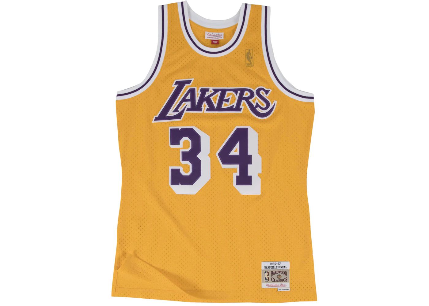 Mitchell & Ness Los Angeles Lakers Home 1996-97 Shaquille O'Neal Swingman Jersey Light Gold