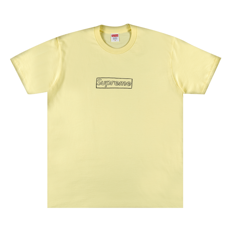 Supreme x KAWS Chalk Logo Tee 'Pale Yellow'