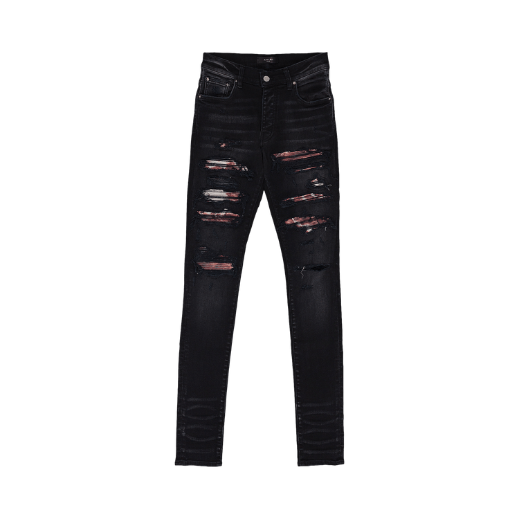 Amiri Tie Dye Bandana Thrasher Jeans 'Aged Black'