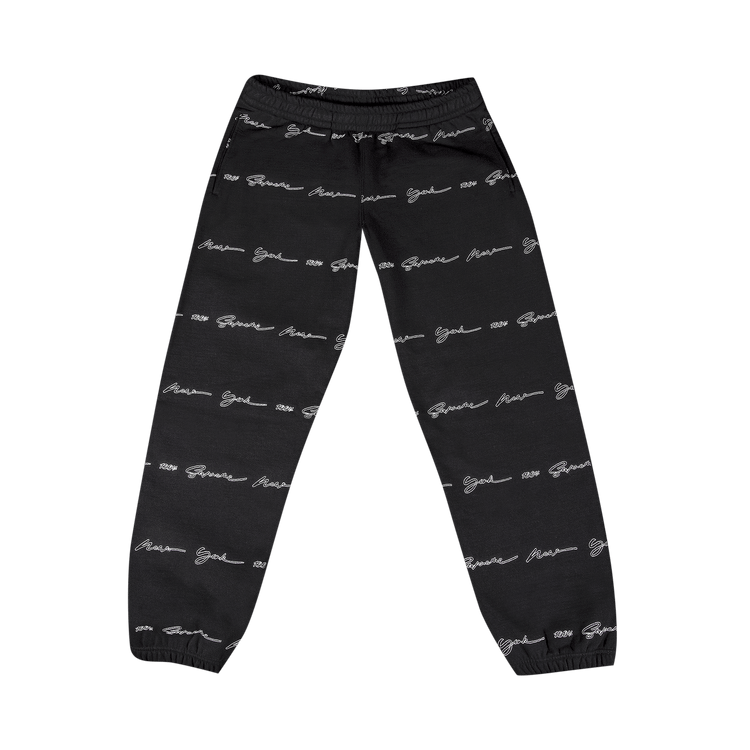 Supreme Script Stripe Sweatpant 'Black'