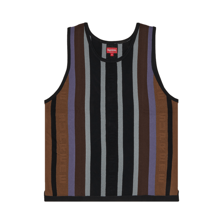 Supreme Knit Stripe Tank Top 'Black'