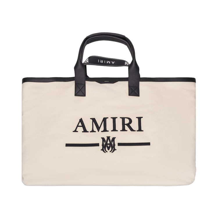 Amiri Natural/Black Canvas Embroidery Tote Bag 'Cream'
