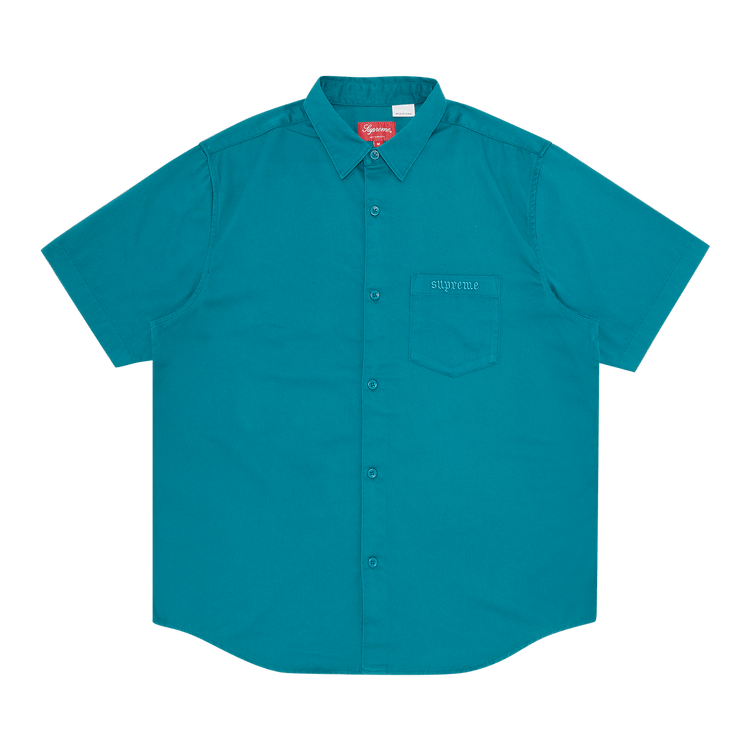Supreme Croc Patch Short-Sleeve Work Shirt 'Teal'