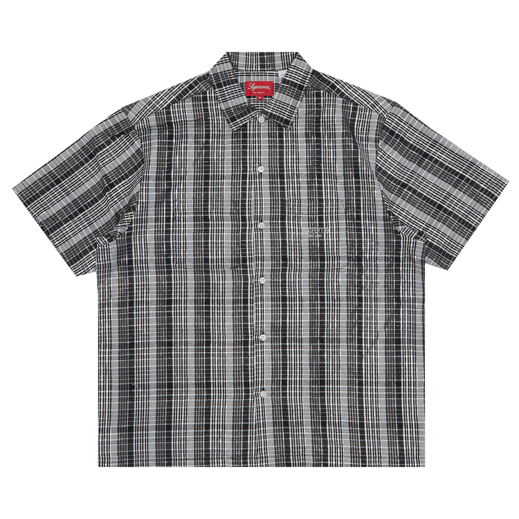 Supreme Metallic Plaid Short-Sleeve Shirt 'Black'