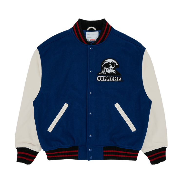 Supreme Wave Varsity Jacket 'Blue'