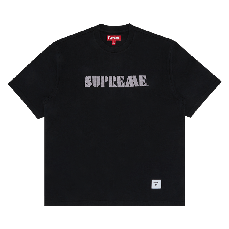Supreme Stencil Embroidered Short-Sleeve Top 'Black'