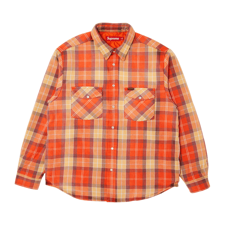 Supreme Quilted Flannel Snap Shirt 'Orange'