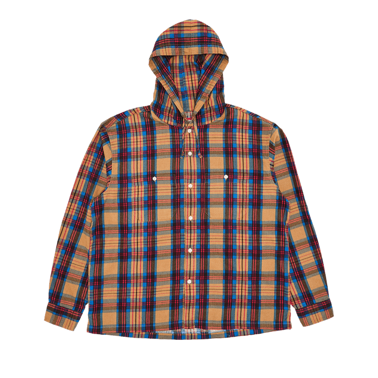 Supreme Printed Hooded Flannel Shirt 'Tan'