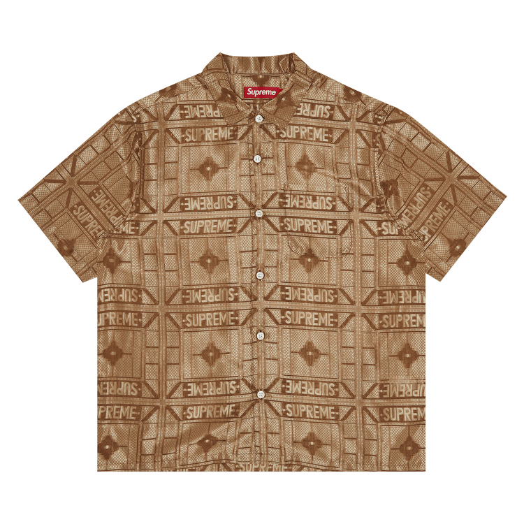 Supreme Tray Jacquard Short-Sleeve Shirt 'Tan'