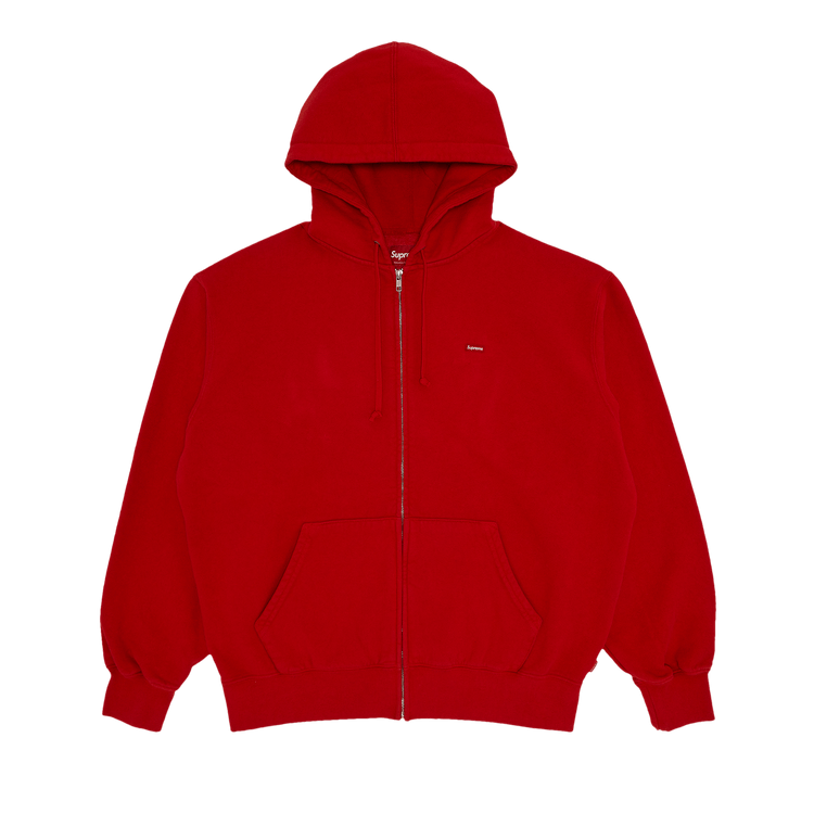 Supreme Overdyed Small Box Zip Up Hooded Sweatshirt 'Red'