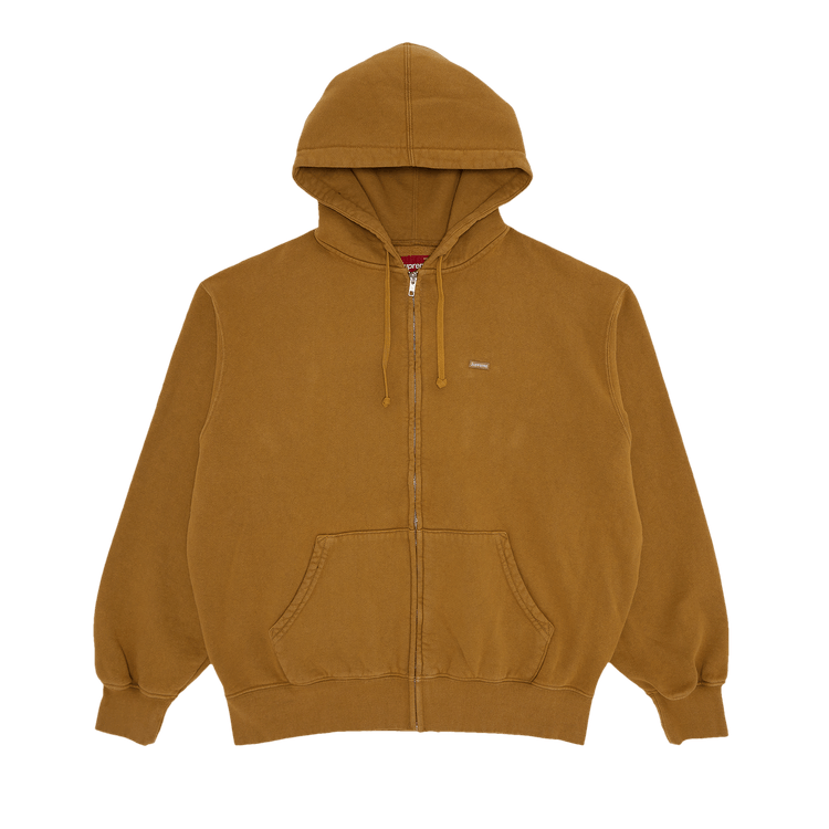 Supreme Overdyed Small Box Zip Up Hooded Sweatshirt 'Sand'