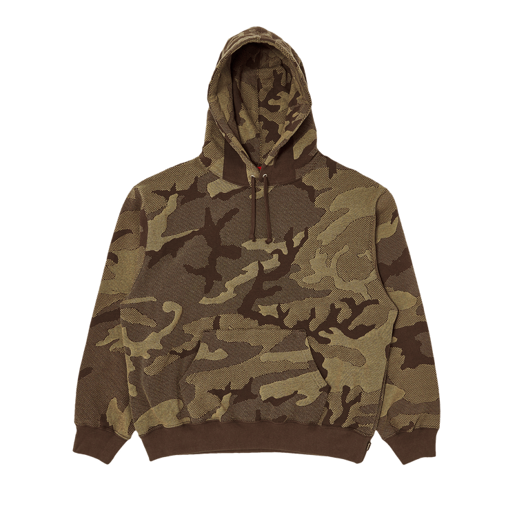 Supreme Jacquard Stripe Hooded Sweatshirt 'Brown Camo'