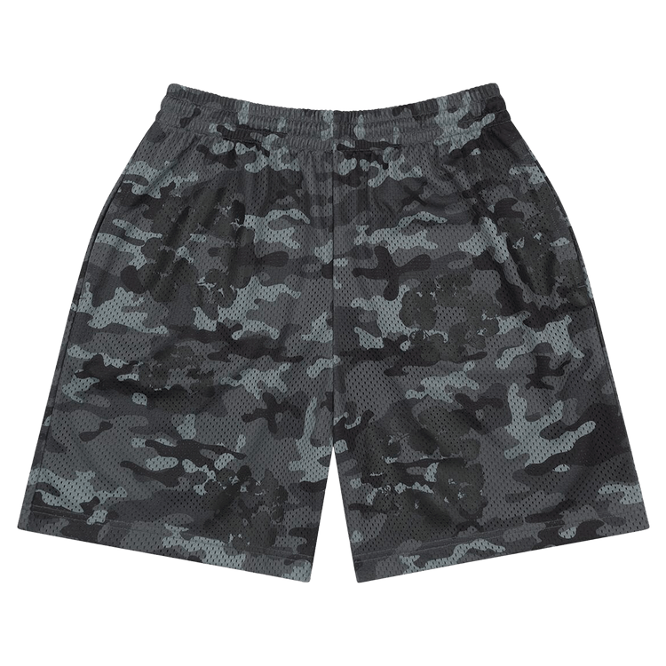 Denim Tears Camo Cotton Wreath Mesh Shorts 'Black'