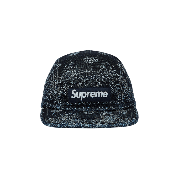 Supreme Bandana Jacquard Denim Camp Cap 'Indigo'