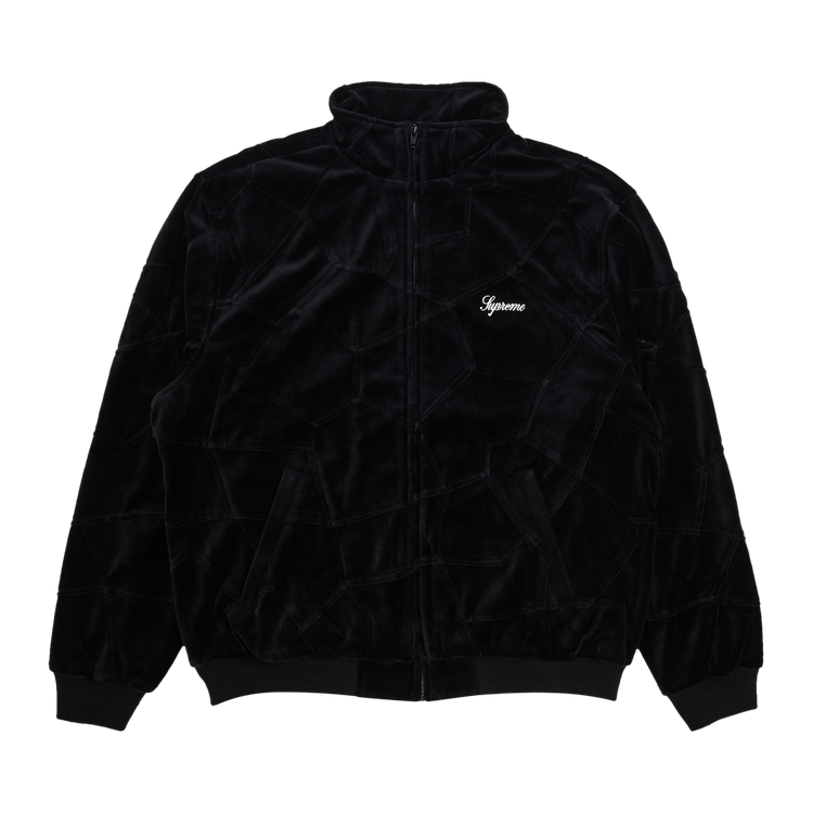 Supreme Patchwork Velour Track Jacket 'Black'