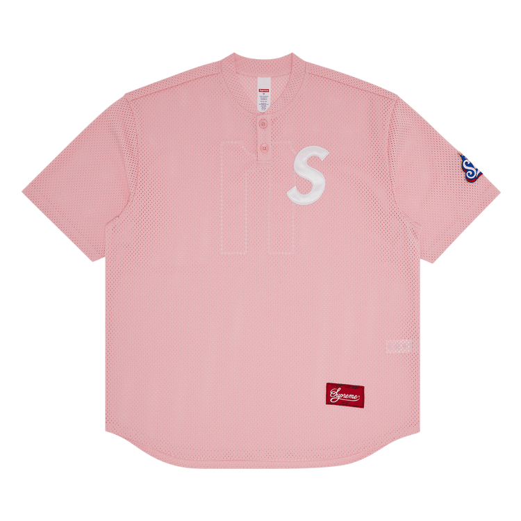 Supreme S Logo Baseball Henley 'Pink'