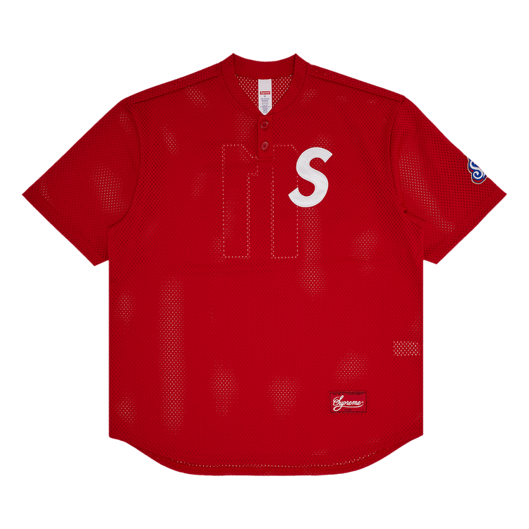 Supreme S Logo Baseball Henley 'Red'