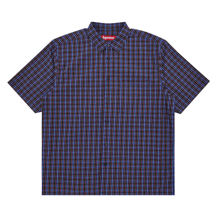 Supreme Mini Plaid Short-Sleeve Shirt 'Blue'