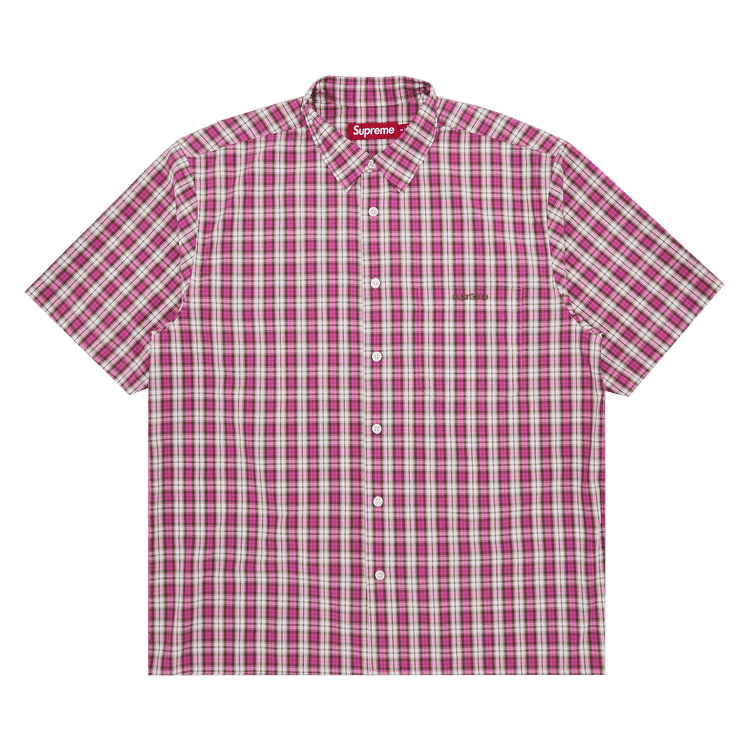 Supreme Mini Plaid Short-Sleeve Shirt 'Pink'