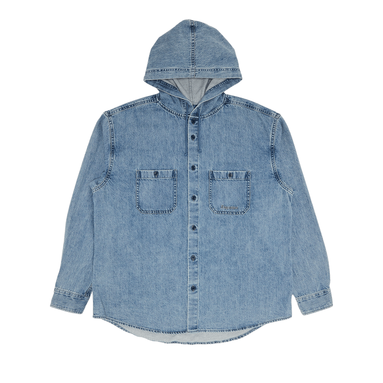 Supreme Hooded Denim Shirt 'Washed Indigo'