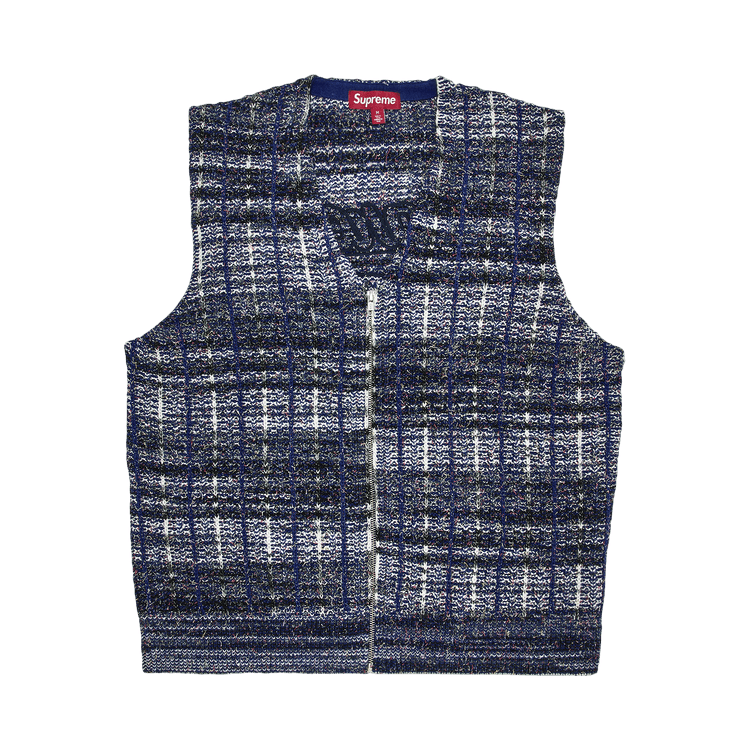 Supreme Speckled Zip Up Sweater Vest 'Blue'