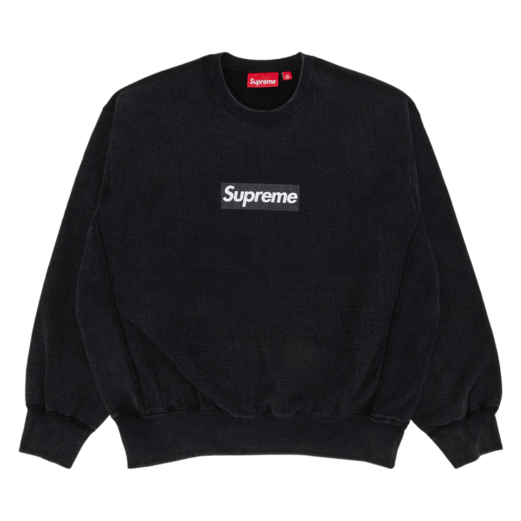 Supreme Washed Box Logo Crewneck 'Black'