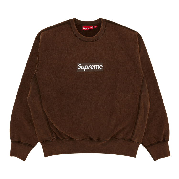 Supreme Washed Box Logo Crewneck 'Brown'