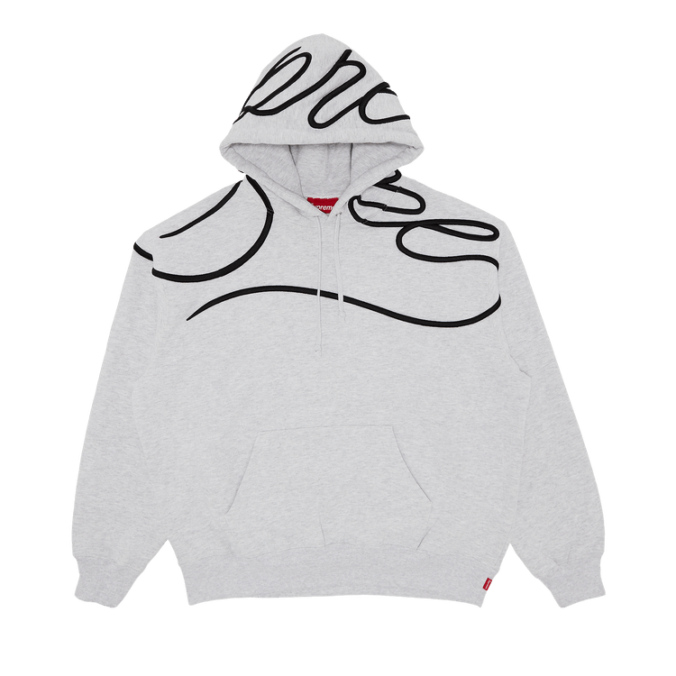 Supreme Shoulder Script Hooded Sweatshirt 'Ash Grey'