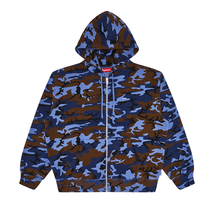 Supreme Small Box Zip Up Hooded Sweatshirt 'Blue Camo'