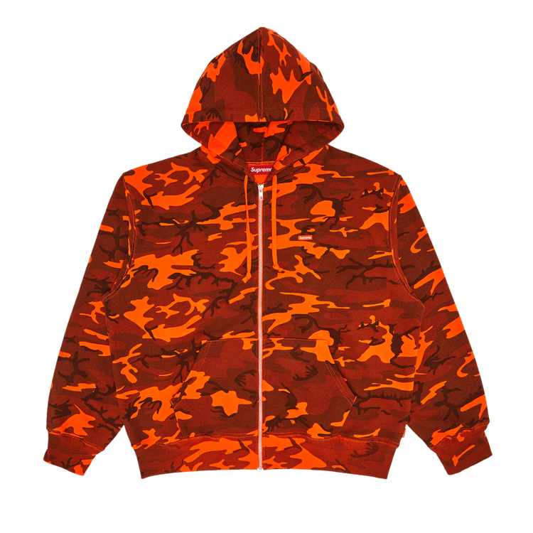 Supreme Small Box Zip Up Hooded Sweatshirt 'Bright Orange Camo'