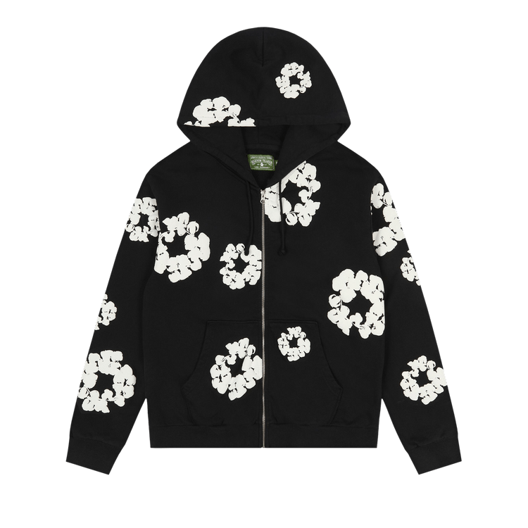 Denim Tears Cotton Wreath Zip Hoodie 'Black'