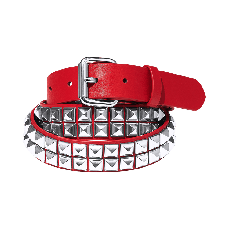 Supreme Studded Leather Belt 'Red'