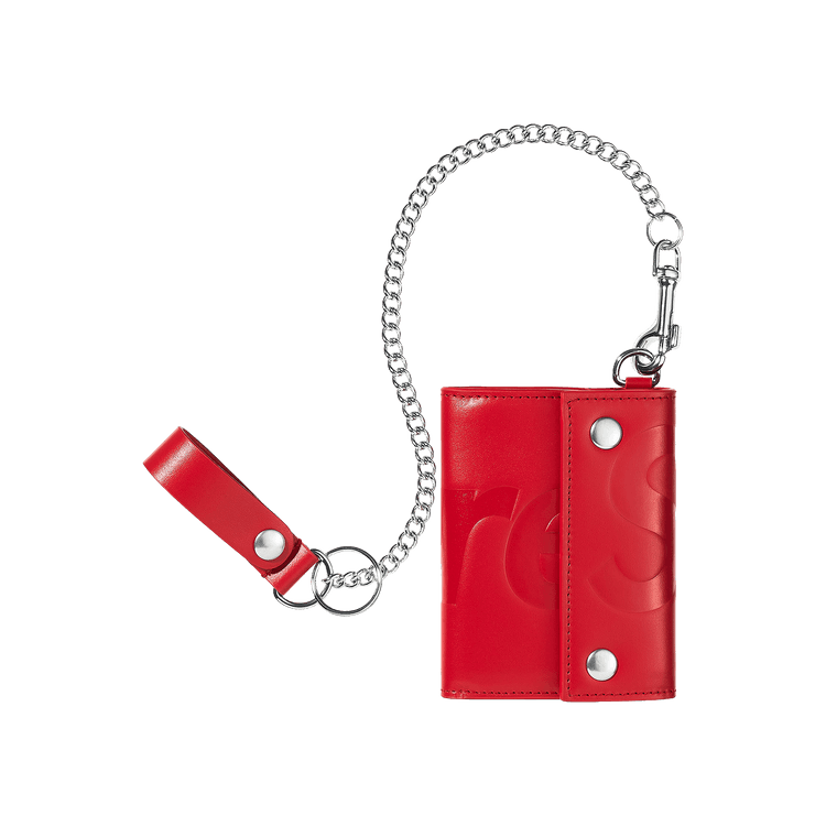 Supreme Leather Chain Wallet 'Red'