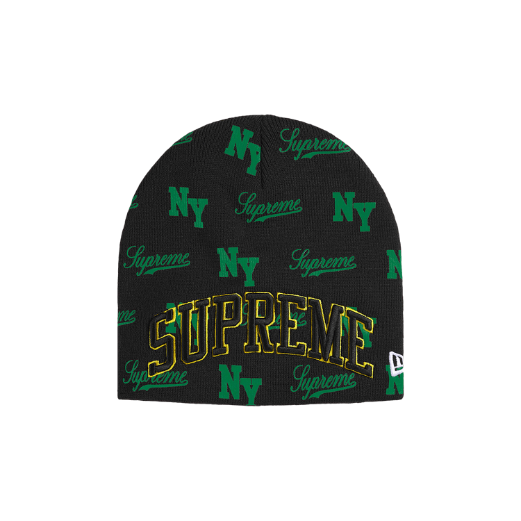 Supreme New Era Monogram Beanie 'Black'