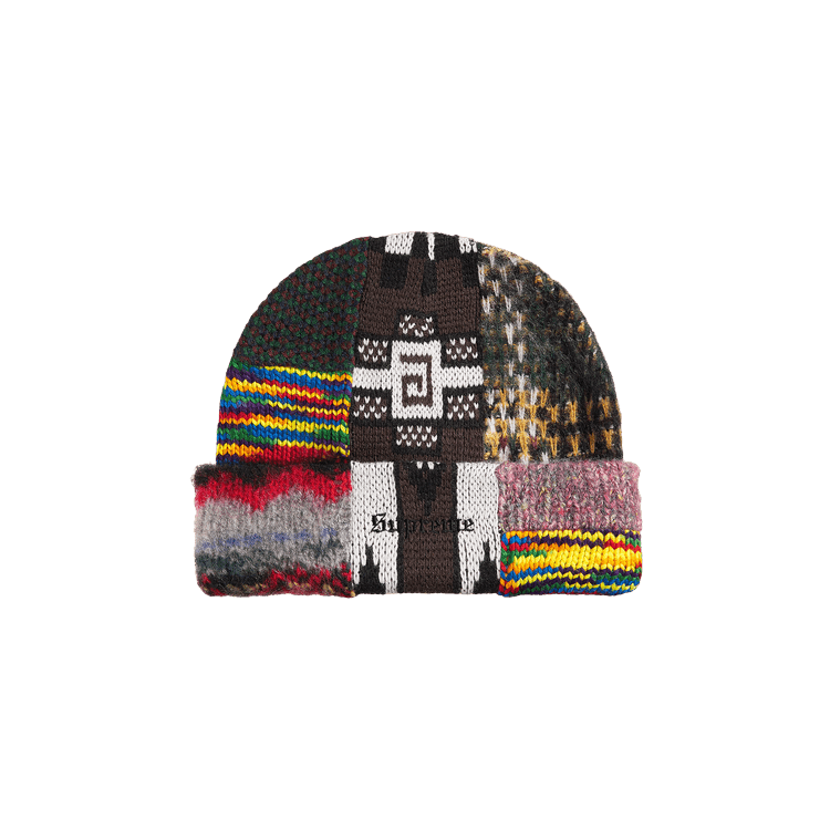Supreme Patchwork Beanie 'Brown'