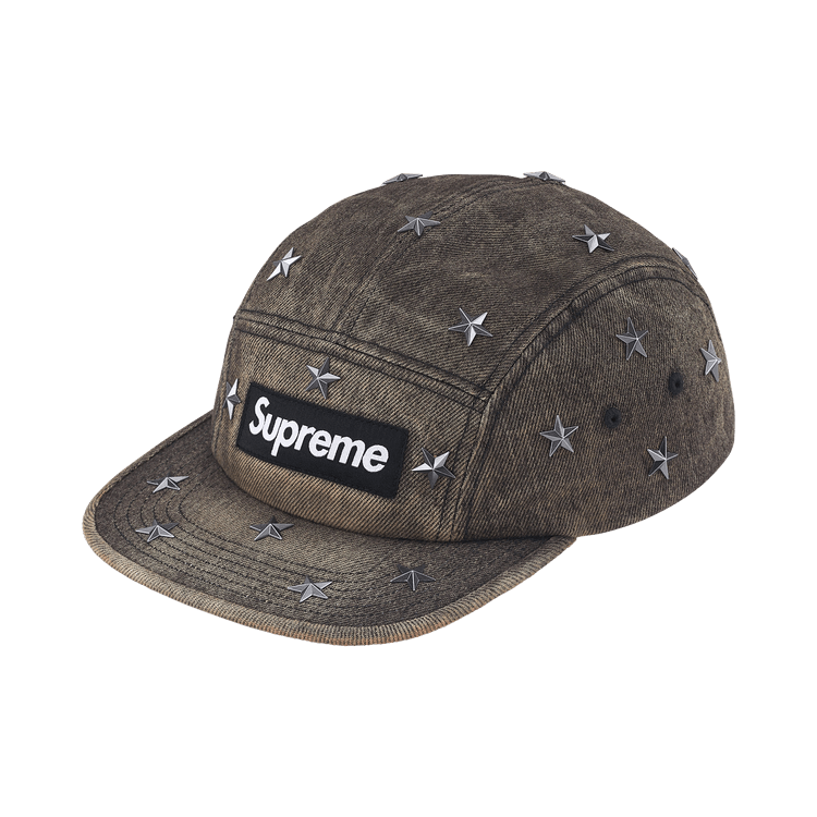 Supreme Stars Studded Denim Camp Cap 'Washed Black'