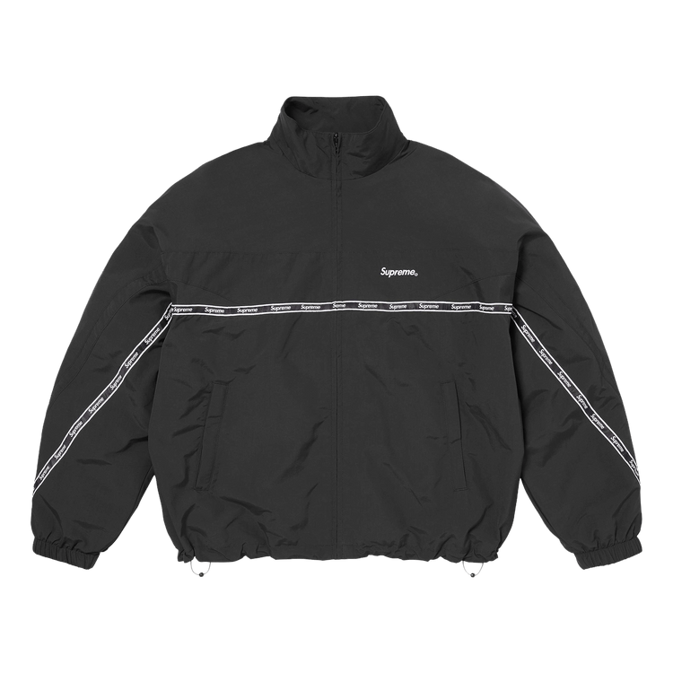 Supreme Logo Taping Track Jacket 'Black'