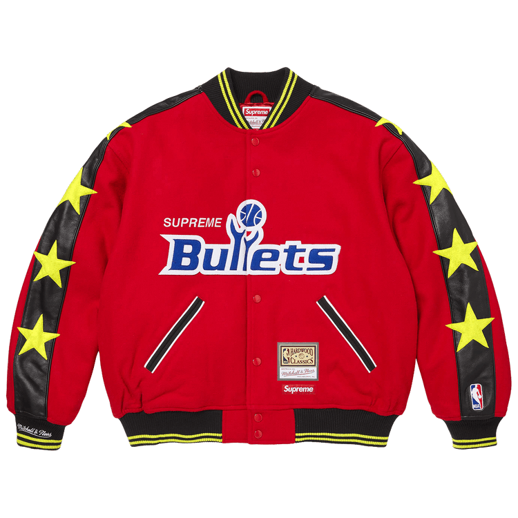 Supreme x Mitchell & Ness Teams Varsity Jacket 'Red'