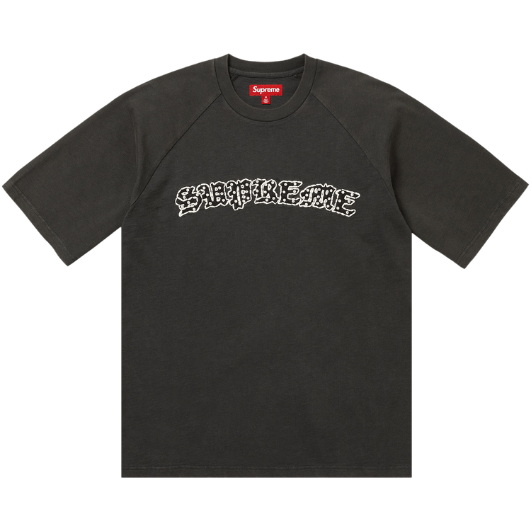 Supreme Rhinestone Raglan Short-Sleeve Top 'Black'