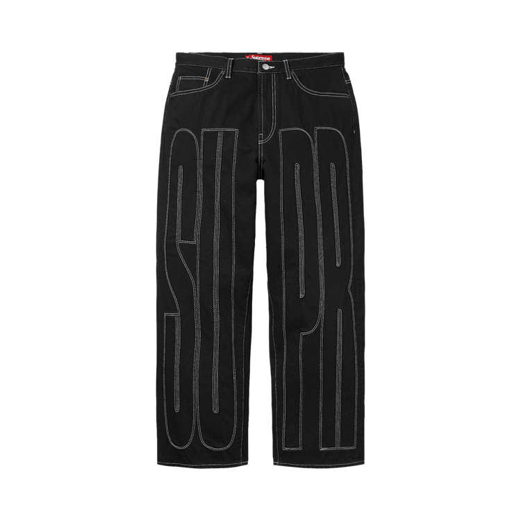 Supreme Inset Spellout Baggy Jean 'Black'